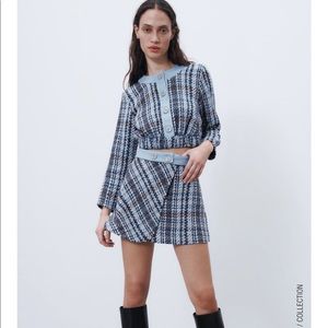 🏷NWT// ZARA- Combination Textured Cropped Top and Skirt.